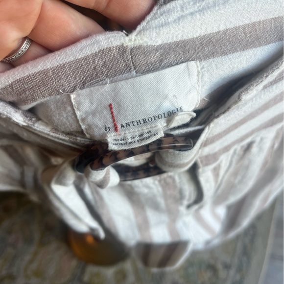 Anthropologie Oasis Striped Linen/cotten blend pants - Picture 7 of 13